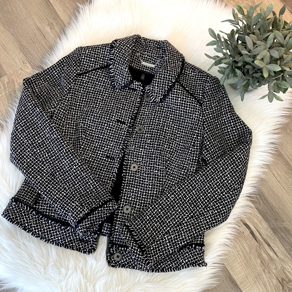 WHBM tweed blazer jacket size 4 NWT